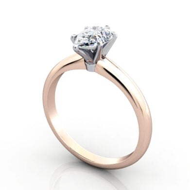 Thumb Pear Cut Solitaire Diamond Ring Rose Gold RS2 3D