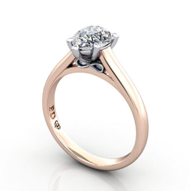 Thumb Pear Cut Solitaire Diamond Ring Rose Gold RS34 3D