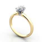 Thumb Pear Cut Solitaire Diamond Ring Yellow Gold RS2 3D
