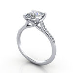 Thumb Princess Cut Solitaire Accent Diamond Ring Platinum RSA1 3D