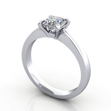 Thumb Princess Cut Solitaire Diamond Ring Platinum RS11 3D