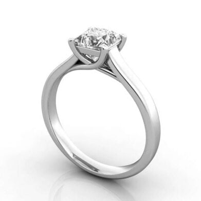Thumb Princess Cut Solitaire Diamond Ring Platinum RS12 3D