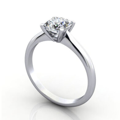 Thumb Princess Cut Solitaire Diamond Ring Platinum RS14 3D