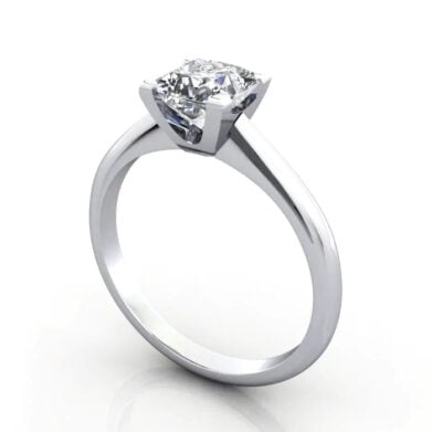 Thumb Princess Cut Solitaire Diamond Ring Platinum RS33 3D