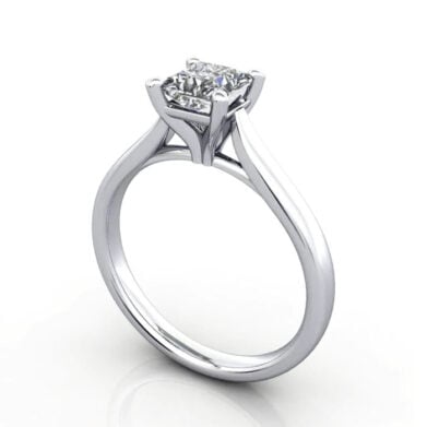 Thumb Princess Cut Solitaire Diamond Ring Platinum RS41 3D