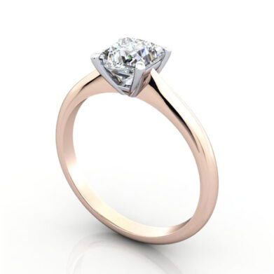 Thumb Princess Cut Solitaire Diamond Ring Rose Gold RS14 3D