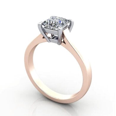 Thumb Princess Cut Solitaire Diamond Ring Rose Gold RS30 3D