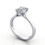 Thumb Princess Cut Solitaire Diamond Ring White Gold RS1 3D