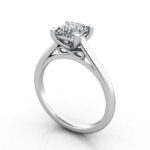 Thumb Princess Cut Solitaire Diamond Ring White Gold RS34 3D