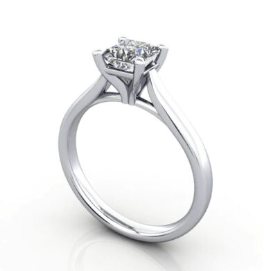 Thumb Princess Cut Solitaire Diamond Ring White Gold RS41 3D