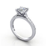 Thumb Princess Cut Solitaire Diamond Ring White Gold RS50 3D