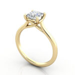 Thumb Princess Cut Solitaire Diamond Ring Yellow Gold RS1 3D