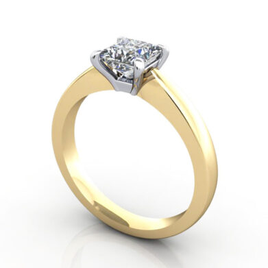 Thumb Princess Cut Solitaire Diamond Ring Yellow Gold RS11 3D