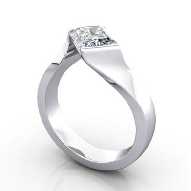 Thumb Radiant Cut Solitaire Diamond Ring Platinum RS42 3D