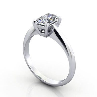 Thumb Radiant Cut Solitaire Diamond Ring Platinum RS6 3D