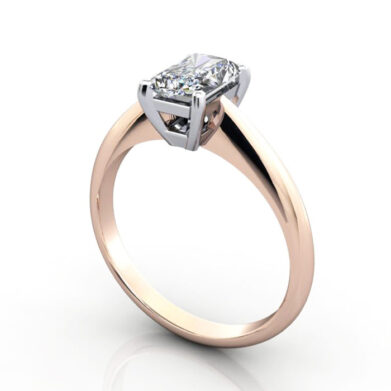 Thumb Radiant Cut Solitaire Diamond Ring Rose Gold RS6 3D