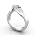 Thumb Radiant Cut Solitaire Diamond Ring White Gold RS42 3D