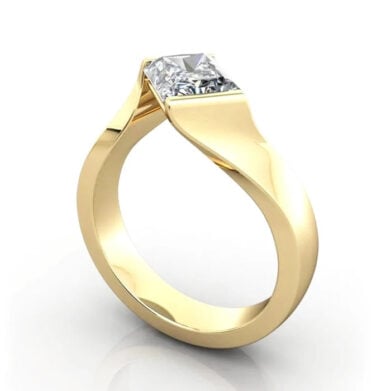 Thumb Radiant Cut Solitaire Diamond Ring Yellow Gold RS42 3D