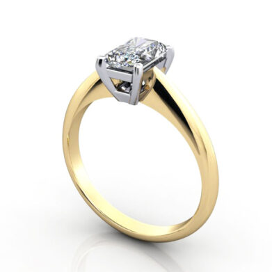 Thumb Radiant Cut Solitaire Diamond Ring Yellow Gold RS6 3D