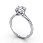 Thumb Round Brilliant Solitaire Accent Diamond Ring Platinum RSA1 3D