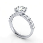 Thumb Round Brilliant Solitaire Accent Diamond Ring Platinum RSA18