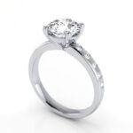 Thumb Round Brilliant Solitaire Accent Diamond Ring Platinum RSA19
