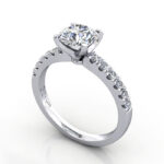 Thumb Round Brilliant Solitaire Accent Diamond Ring Platinum RSA4 3D
