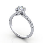 Thumb Round Brilliant Solitaire Accent Diamond Ring Platinum RSA44 3D