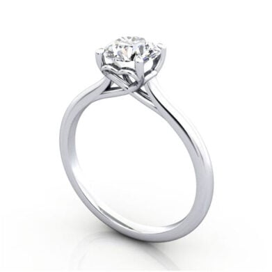 Thumb Round Brilliant Solitaire Diamond Ring Platinum RS1 3D
