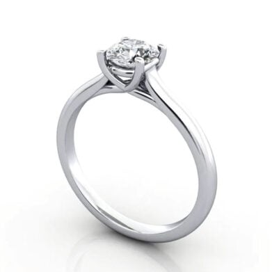 Thumb Round Brilliant Solitaire Diamond Ring Platinum RS16 3D