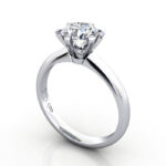 Thumb Round Brilliant Solitaire Diamond Ring Platinum RS18 3D
