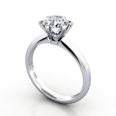 Thumb Round Brilliant Solitaire Diamond Ring Platinum RS18 3D
