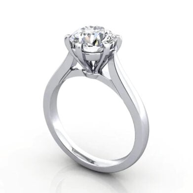 Thumb Round Brilliant Solitaire Diamond Ring Platinum RS20 3D