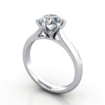 Thumb Round Brilliant Solitaire Diamond Ring Platinum RS21 3D