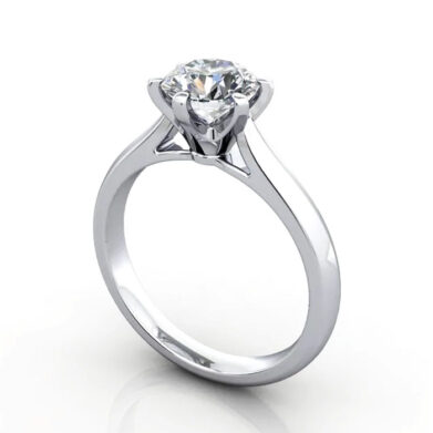 Thumb Round Brilliant Solitaire Diamond Ring Platinum RS21 3D