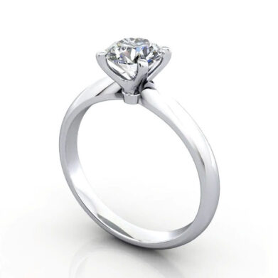 Thumb Round Brilliant Solitaire Diamond Ring Platinum RS22 3D