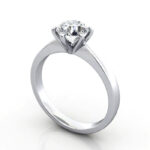 Thumb Round Brilliant Solitaire Diamond Ring Platinum RS23 3D