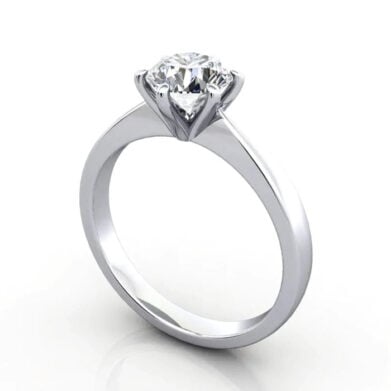 Thumb Round Brilliant Solitaire Diamond Ring Platinum RS23 3D