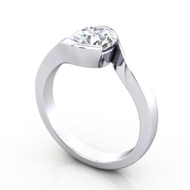 Thumb Round Brilliant Solitaire Diamond Ring Platinum RS24 3D
