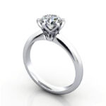 Thumb Round Brilliant Solitaire Diamond Ring Platinum RS32 3D
