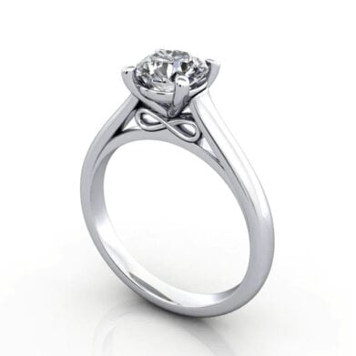 Thumb Round Brilliant Solitaire Diamond Ring Platinum RS34 3D