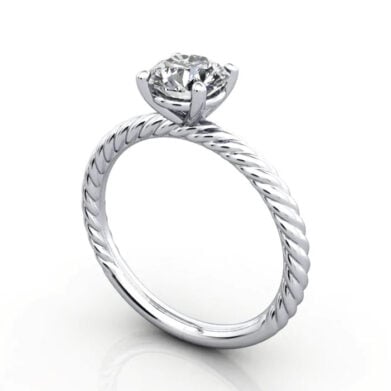 Thumb Round Brilliant Solitaire Diamond Ring Platinum RS38 3D
