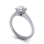 Thumb Round Brilliant Solitaire Diamond Ring Platinum RS4 3D