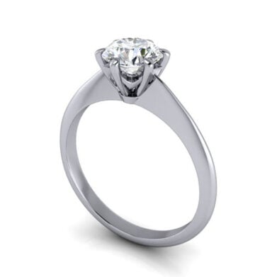 Thumb Round Brilliant Solitaire Diamond Ring Platinum RS4 3D