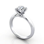 Thumb Round Brilliant Solitaire Diamond Ring Platinum RS43 3D