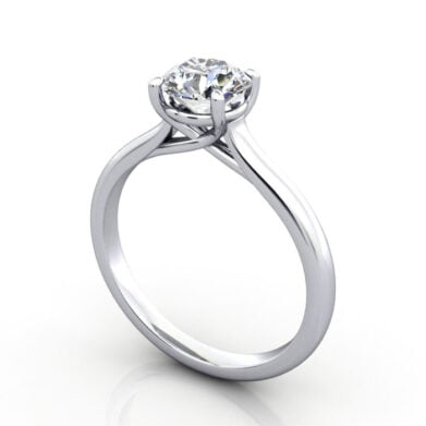 Thumb Round Brilliant Solitaire Diamond Ring Platinum RS44 3D