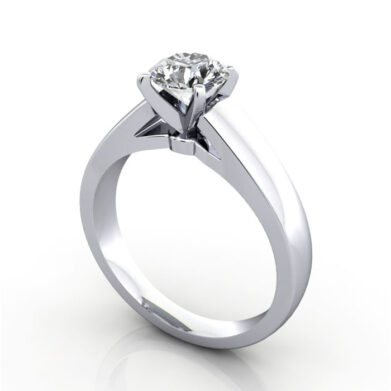 Thumb Round Brilliant Solitaire Diamond Ring Platinum RS46 3D