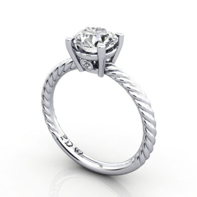 Thumb Round Brilliant Solitaire Diamond Ring Platinum RS47 3D