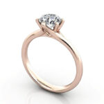 Thumb Round Brilliant Solitaire Diamond Ring Rose Gold RS13 3D
