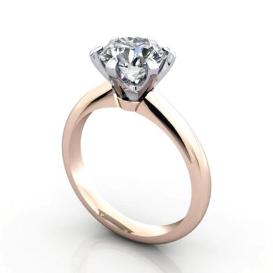 Thumb Round Brilliant Solitaire Diamond Ring Rose Gold RS18 3D